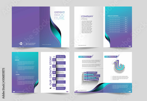 Tri-fold brochure design elemenr, vector illustartion - Use for modern design, cover, poster, template, brochure, decorated, flyer, banner.