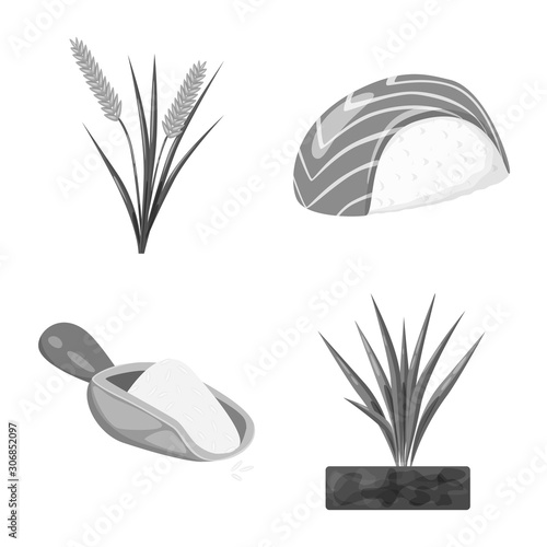 Vector design of food and organic sign. Set of food and agricultural stock symbol for web.