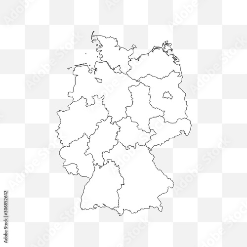 Germany map on transparent background. Vector illustration.