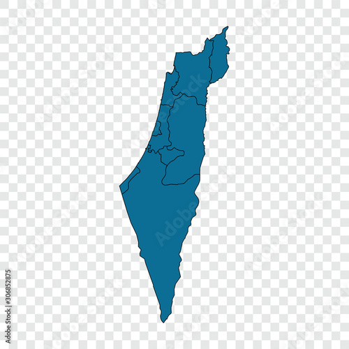 Israel map on transparent background. Vector illustration.