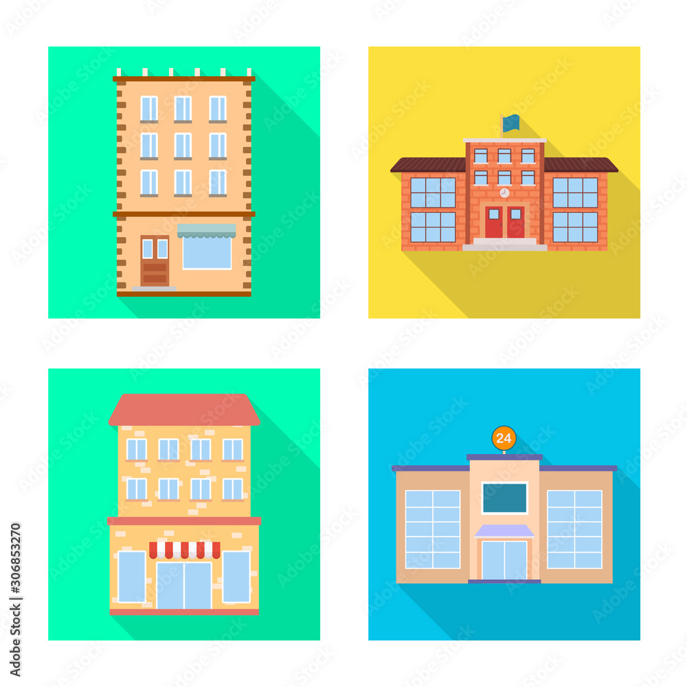 Vector design of municipal and center icon. Collection of municipal and estate stock vector illustration. Vector design of municipal and center icon. Collection of municipal and estate stock vector illustration.