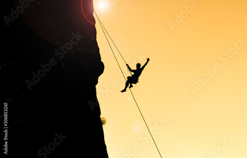 Challenging rock climb success and unusual human © emerald_media