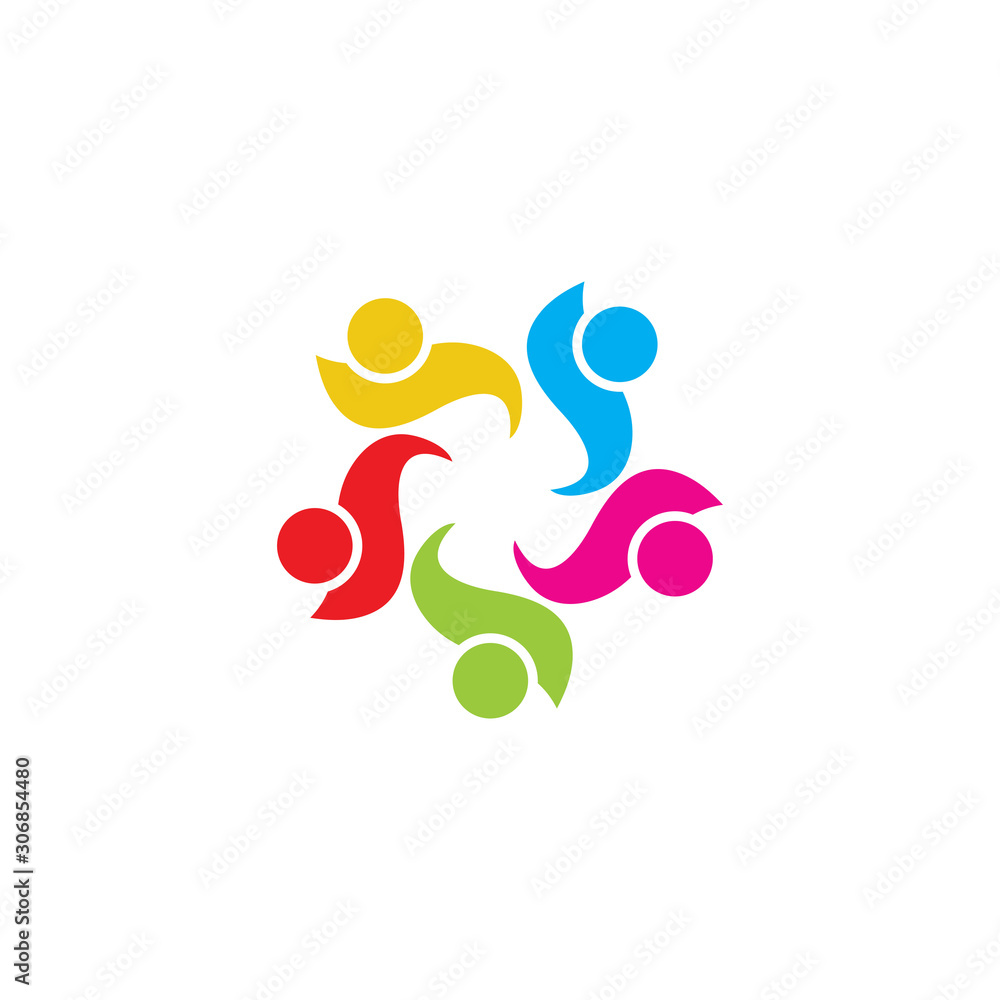 Social Network Team Partners Family Friends logo design vector Social Network Team Partners Family Friends logo design vector