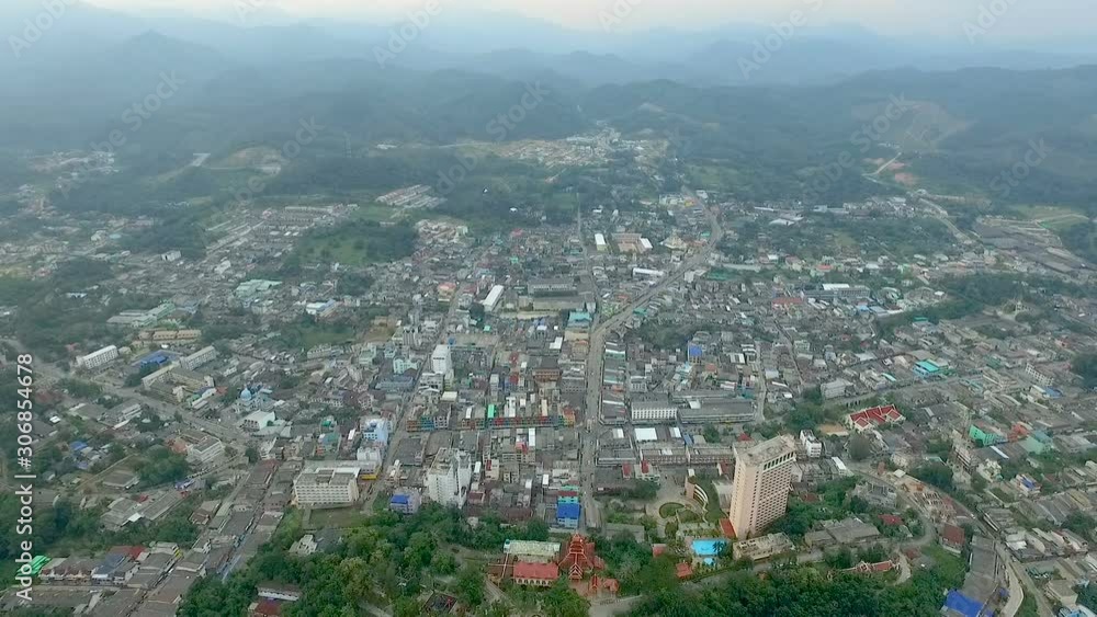 Aerial view of Betong, a Fantastic landscape as a business and tourist city View of Betong Yala Thailand. Aerial view of Betong, a Fantastic landscape as a business and tourist city View of Betong Yala Thailand.
