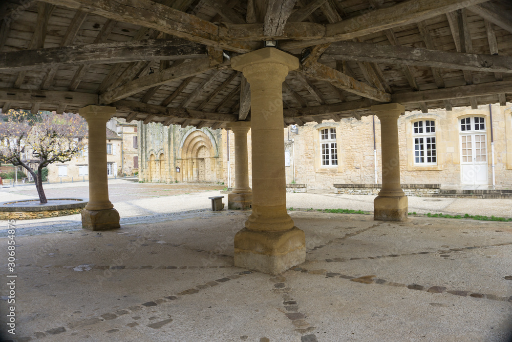 Exterior of Cadouin Abbey in the Dordogne
