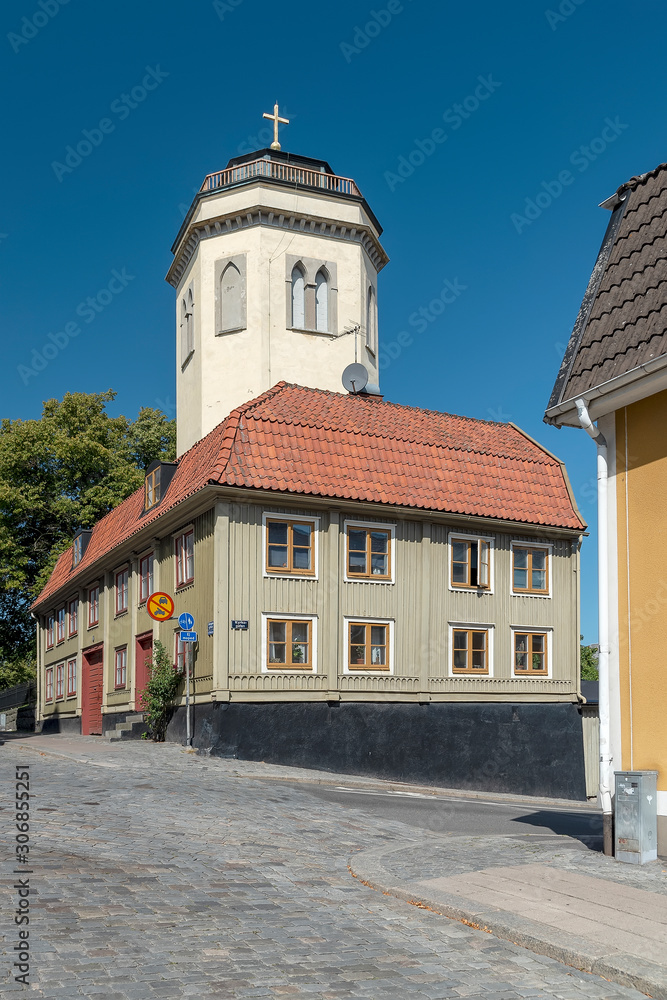 Karlshamn Karl Gustavs Church Belltower and Green Building