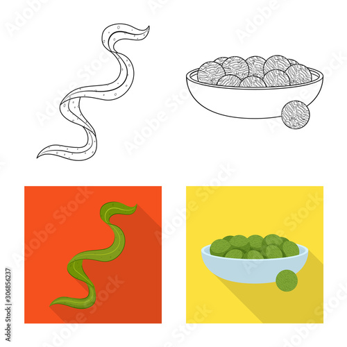 Isolated object of protein and sea sign. Collection of protein and natural vector icon for stock.