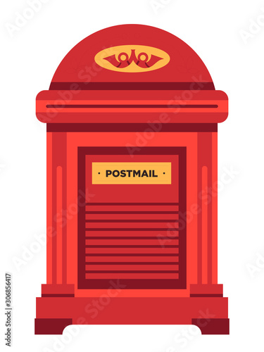 Letterbox or mailbox isolated icon, post office letters container