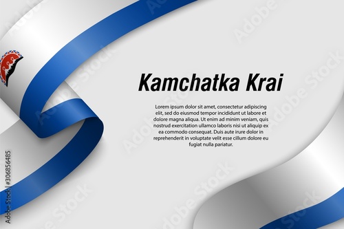 Waving ribbon or banner with flag Region of Russia