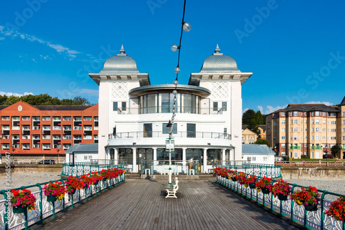 Penarth Pier and Pavilion in Summer with Flowers . Government owned. photo