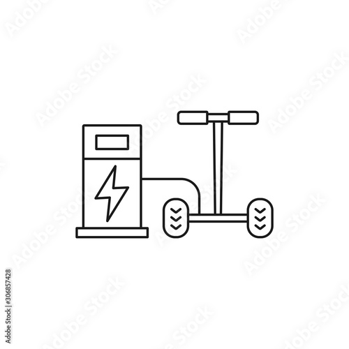 smart skateboard - minimal line web icon. simple vector illustration. concept for infographic, website or app.