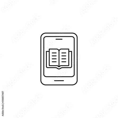 ebook reader - minimal line web icon. simple vector illustration. concept for infographic, website or app.