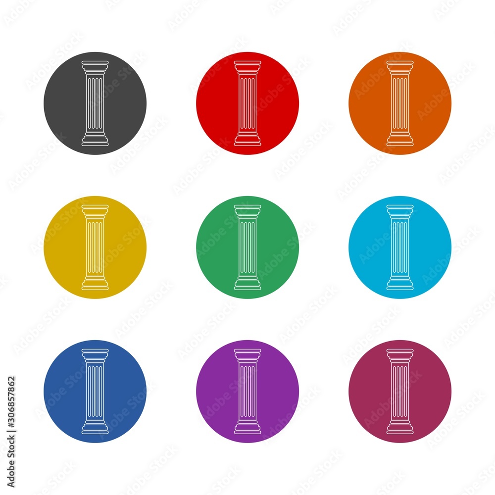 Column color icon sit isolated on white background Column color icon sit isolated on white background