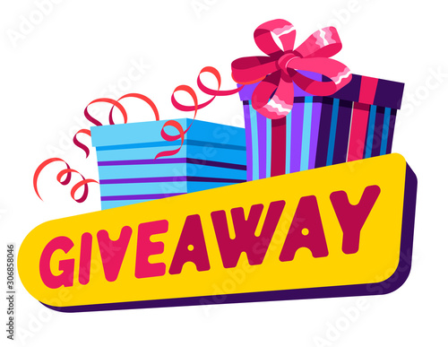 Shopping offer, giveaway prize isolated icon, gift box