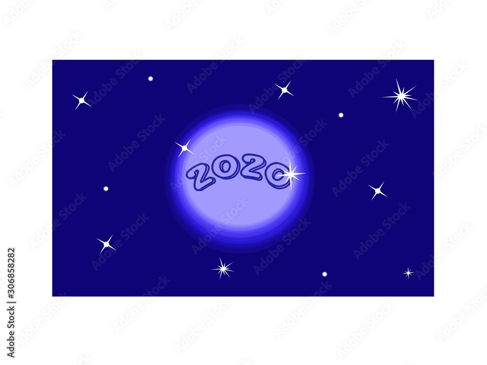 2020 number on a blue background with gloss. New year background, poster. Graphic illustration modern. Drawn object, vector 2020 number on a blue background with gloss. New year background, poster. Graphic illustration modern. Drawn object, vector