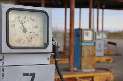 Old Abandoned Gas station with gas pumps