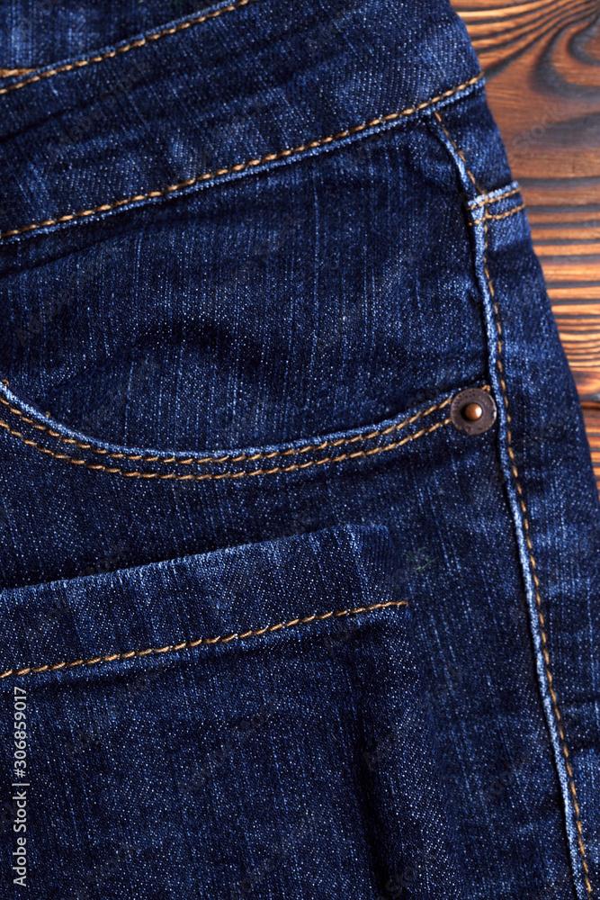 Denim jeans texture or denim jeans background with old torn. - Image