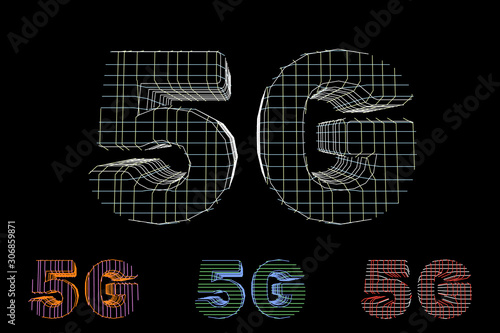 5G network sign. Wireless i...