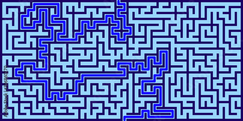 Rectangle maze with solutio...