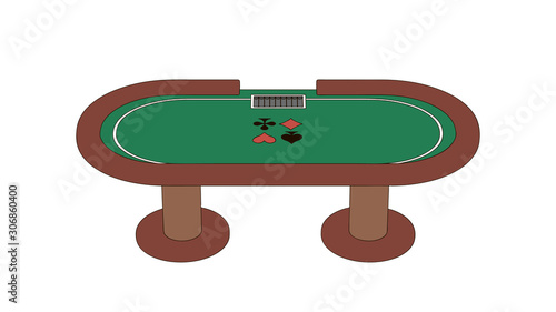 Poker table. Isolated on wh...