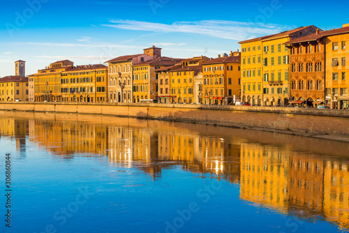 Cityscape of the famous Italian city of Pisa, Tuscany, Italy © Travellaggio
