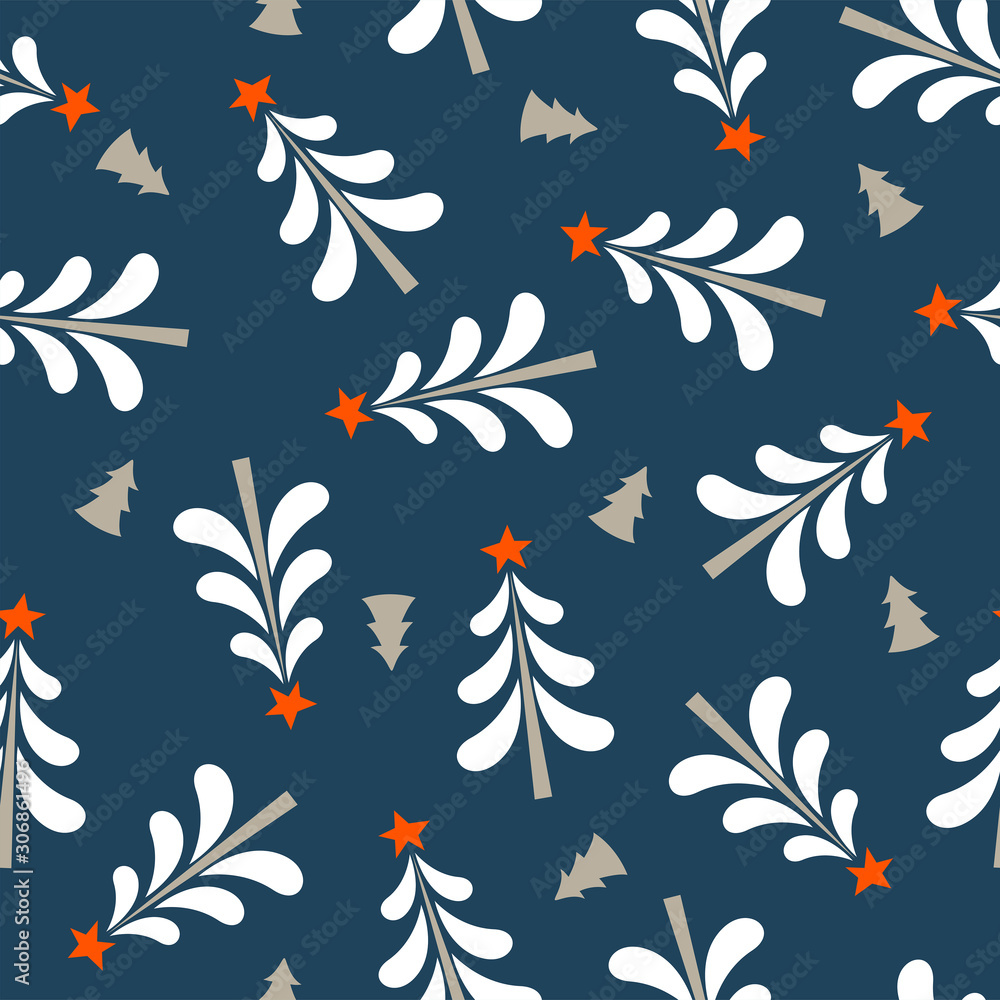 Seamless Christmas pattern on blue background. Vector illustration. Seamless Christmas pattern on blue background. Vector illustration.
