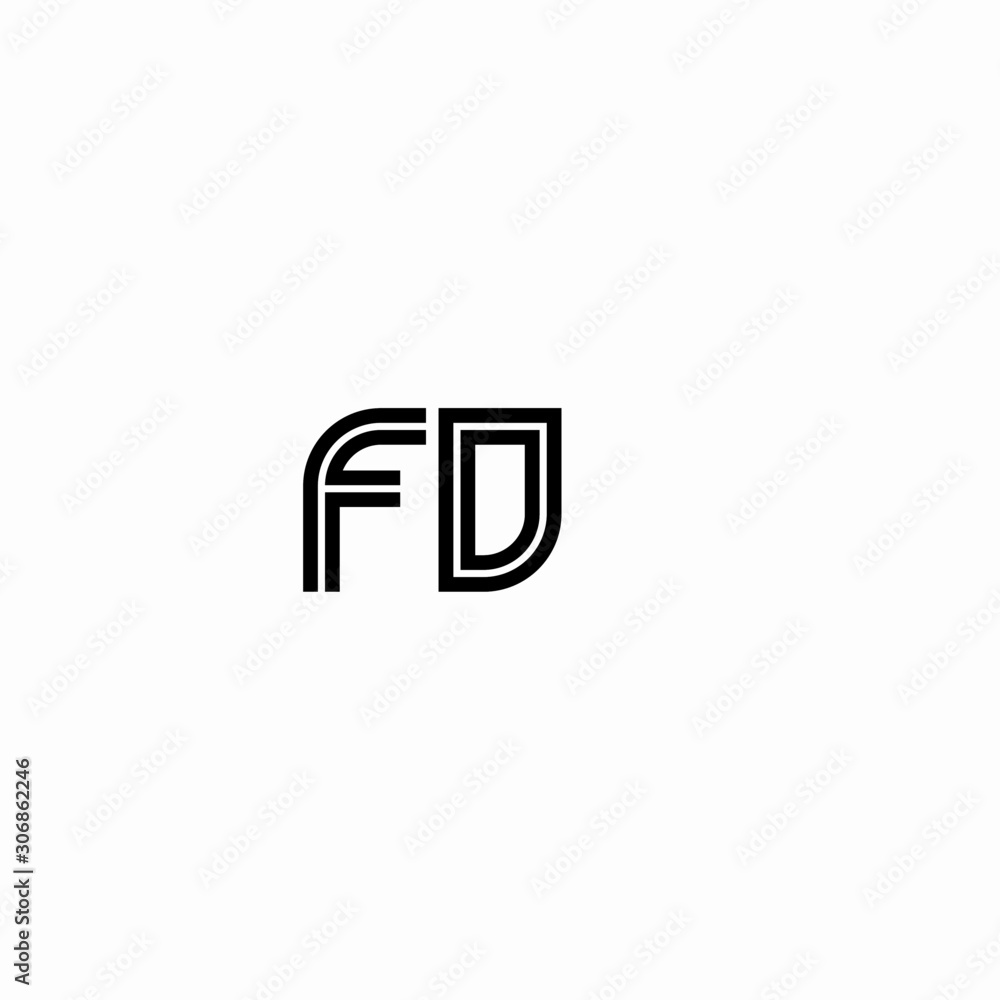 Initial outline letter FD style template Initial outline letter FD style template