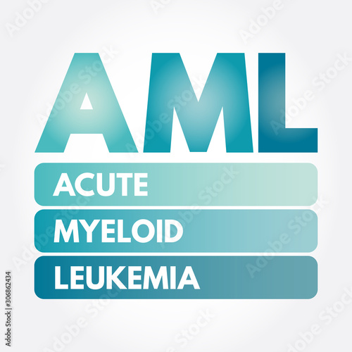 AML - Acute Myeloid Leukemia acronym, medical concept background