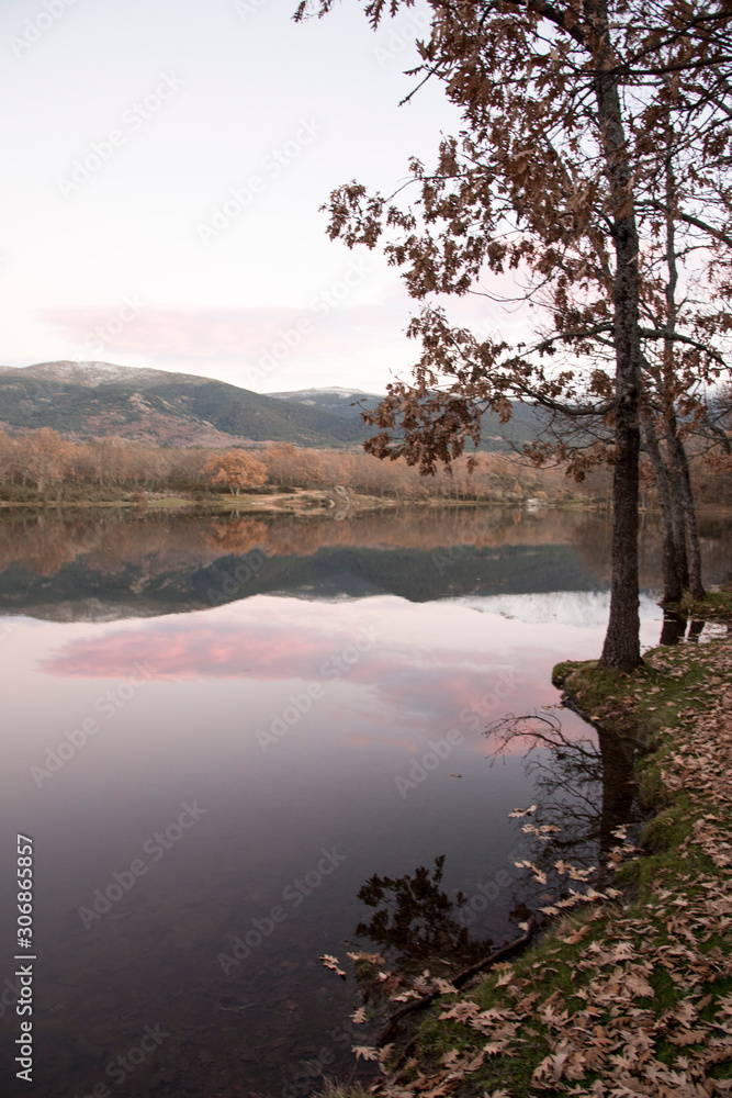 Pontoon reservoir in Segovia; Castilla and Leon; Spain; Europe Pontoon reservoir in Segovia; Castilla and Leon; Spain; Europe