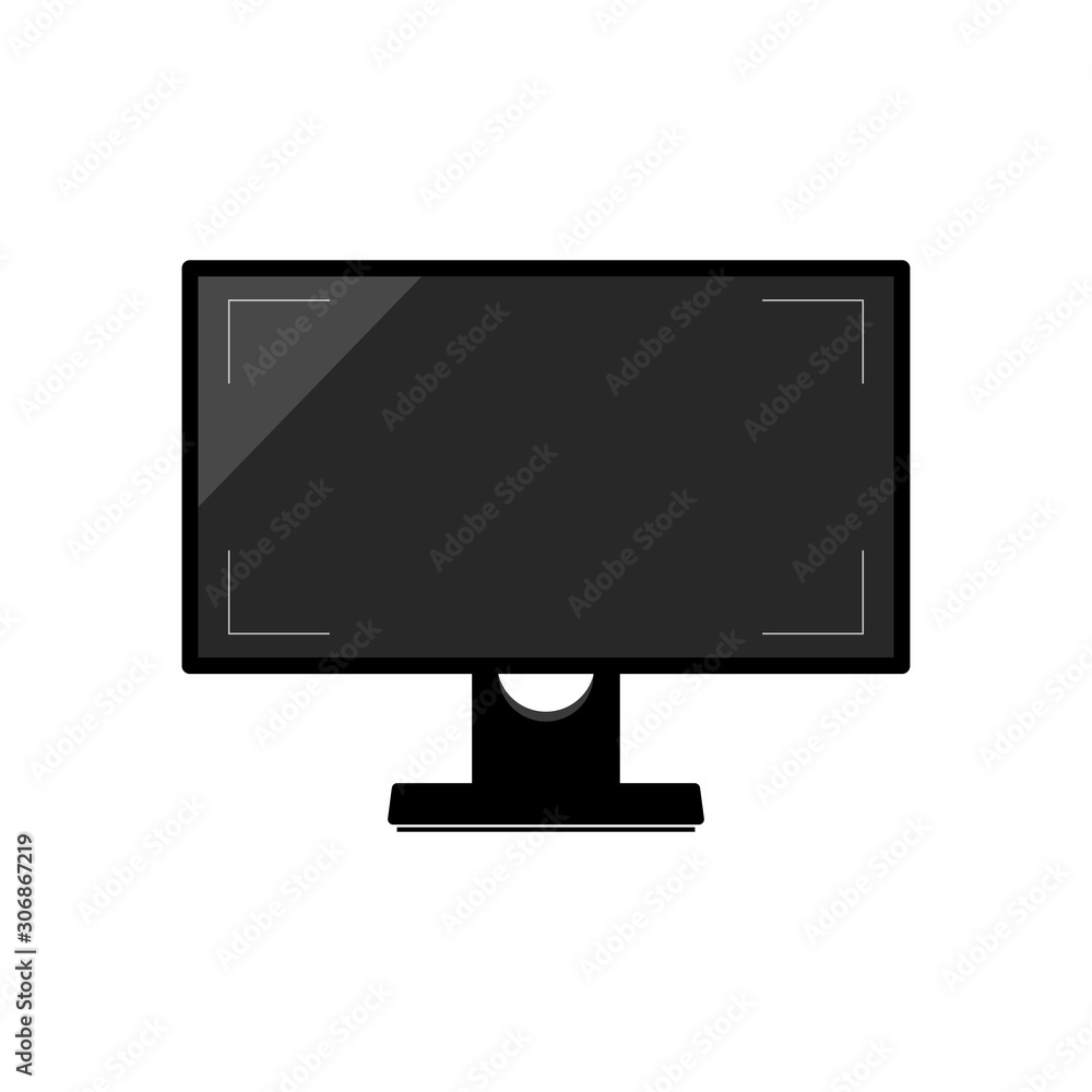 Monitor with a blank and isolated screen with a white background. mock-up template design, vector illustration elements. Monitor with a blank and isolated screen with a white background. mock-up template design, vector illustration elements.