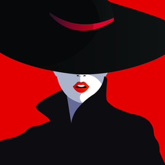 Keuken achterwand Rood Stijlvolle pop art mode illustratie  © Yevhen