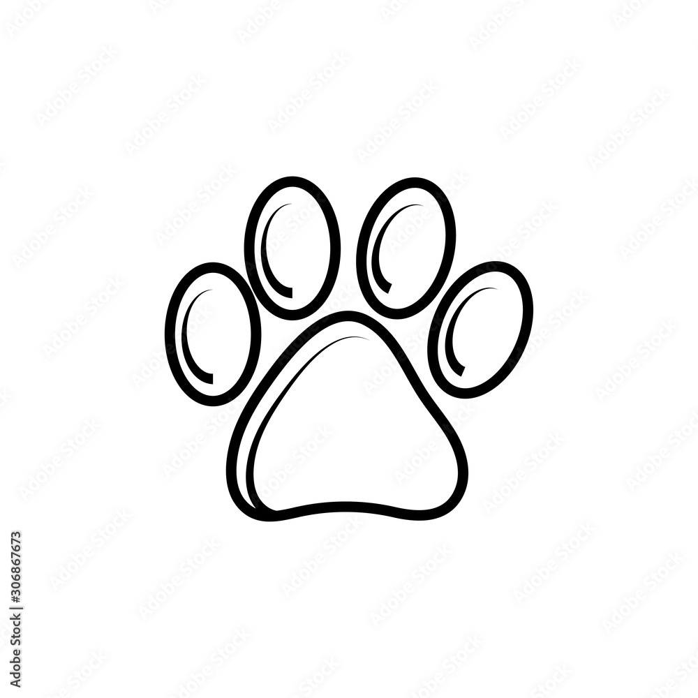 Dog or cat footprint icon on a white background Dog or cat footprint icon on a white background