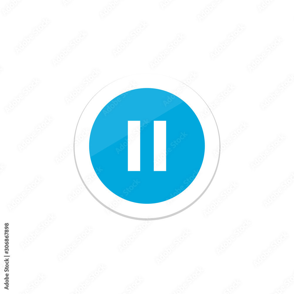 Pause button icon with a white background Pause button icon with a white background