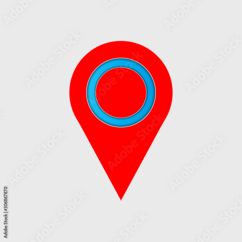 pin icon on the map with a white background