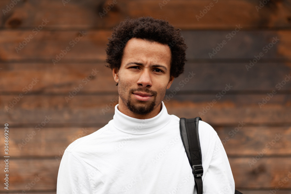 Portrait of African man, pondering a problem, doubt. Portrait of African man, pondering a problem, doubt.
