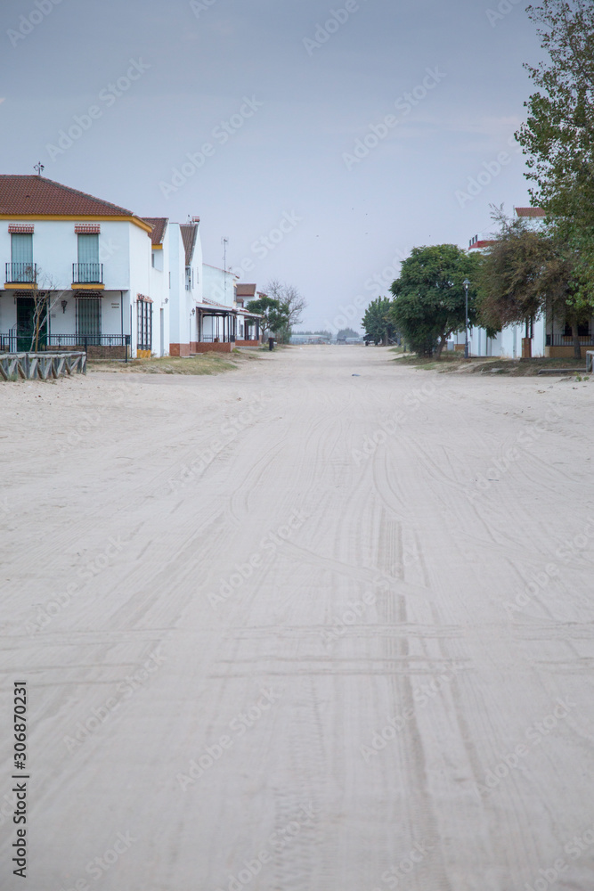 Aldea de El Rocio in Almonte Huelva province Andalusia Spain on October 14, 2017