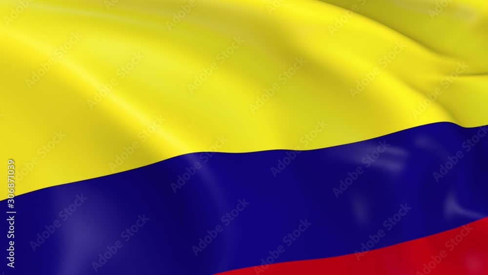 Photo realistic slow motion 4KHD flag of the Colombia waving in the wind. Seamless loop animation with highly detailed fabric texture in 4K resolution. Photo realistic slow motion 4KHD flag of the Colombia waving in the wind. Seamless loop animation with highly detailed fabric texture in 4K resolution.