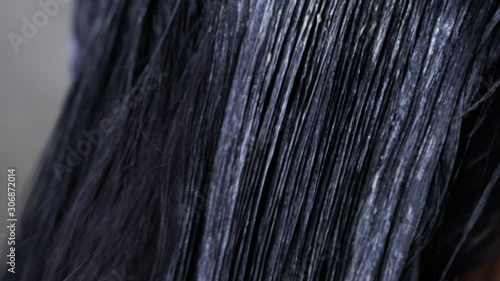 hair coloring, applying hair dye close-up