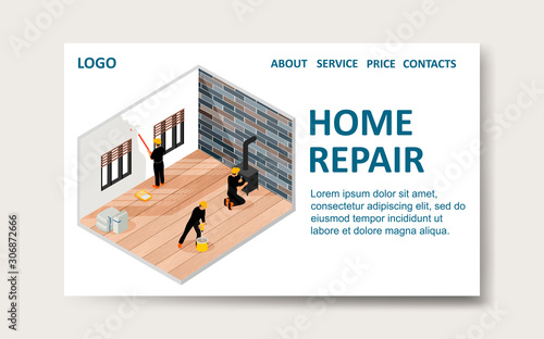 Interior renovation landing page template