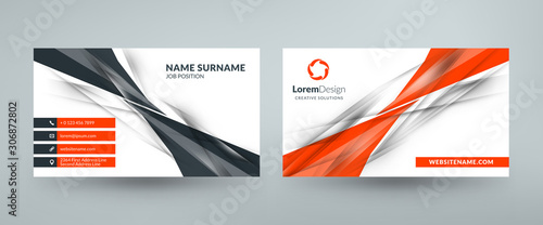Creative and clean corporate business card template. Vector illustration. Stationery design