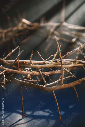 Thorn wreath. Death and resurrection of Jesus Christ.