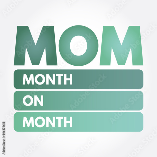 MOM - Month On Month acronym, business concept background