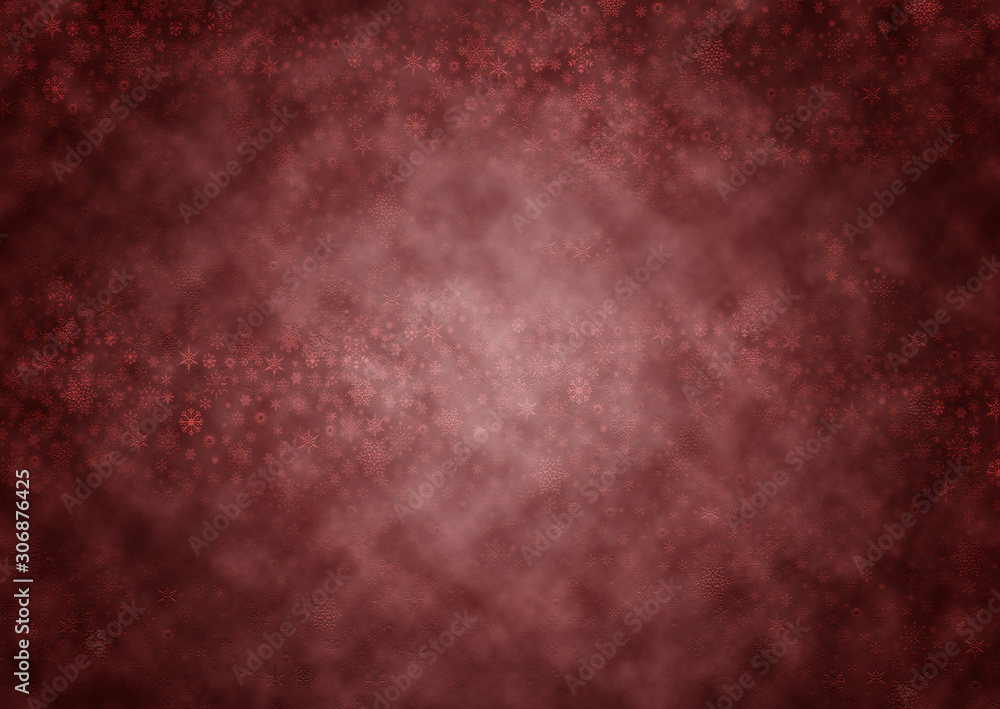 Snow and fog red background