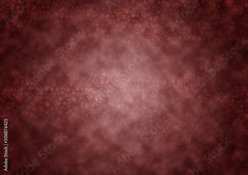 Snow and fog red background