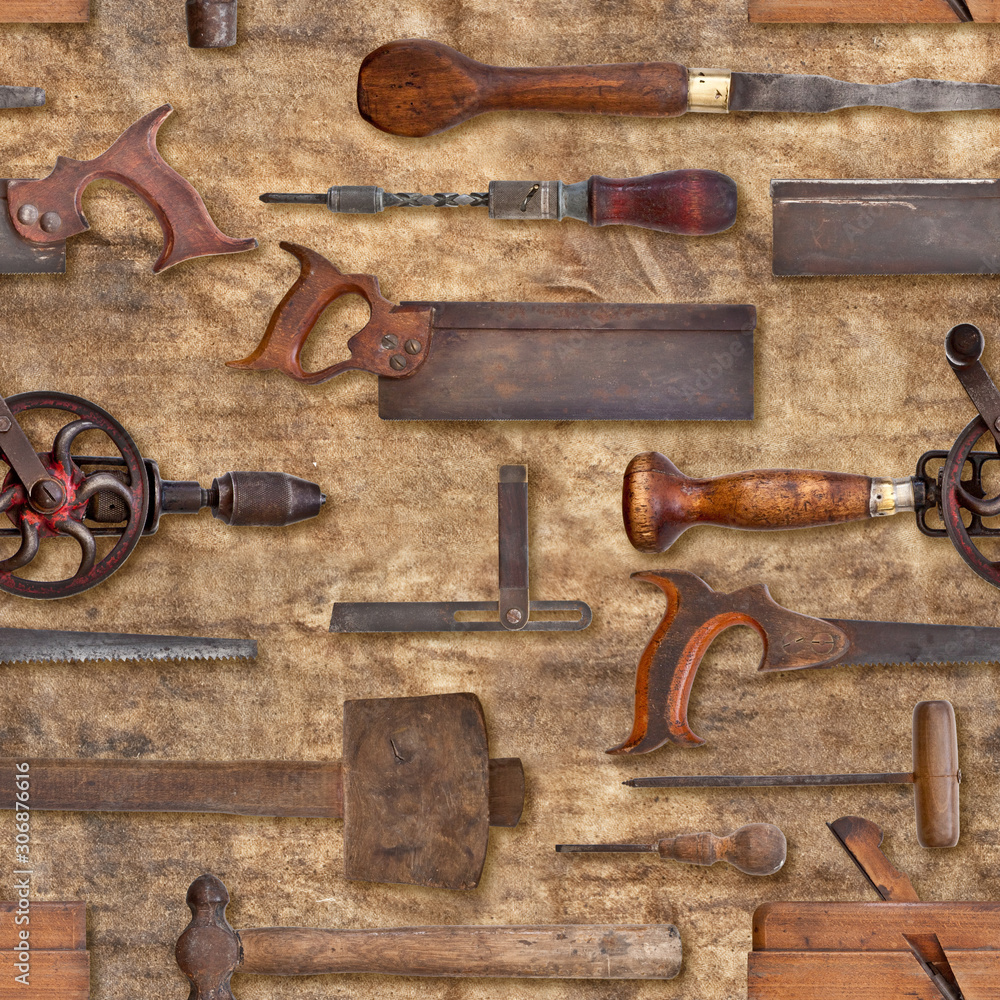 Old Tools Repeating Background Texture
