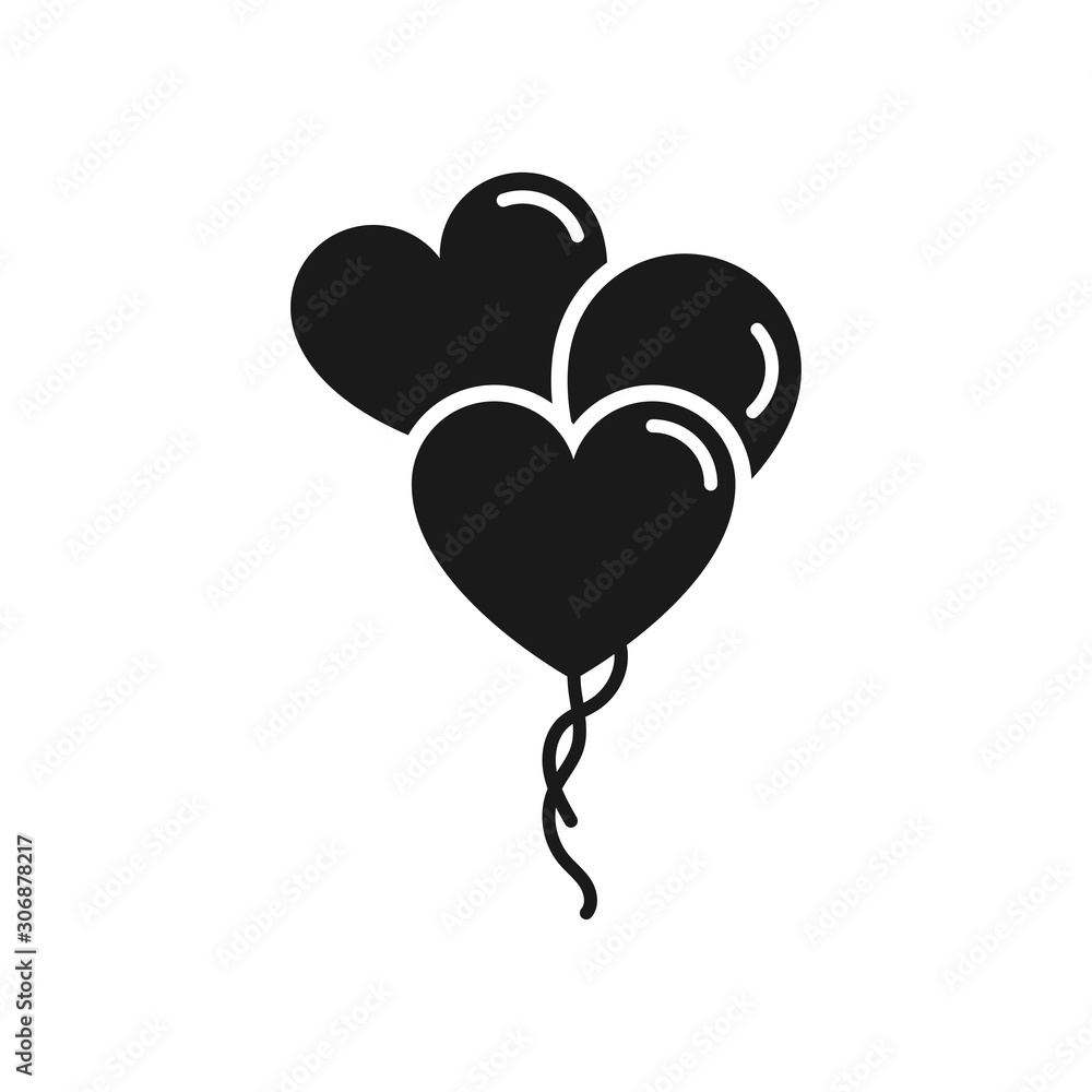 love balloons vector icon. balloons in heart shape. balloons isolated on white background and in modern simple flat style for web design. vector love balloons vector icon. balloons in heart shape. balloons isolated on white background and in modern simple flat style for web design. vector