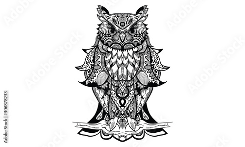 Owl Mandala T-shirt Design Vector Illustration