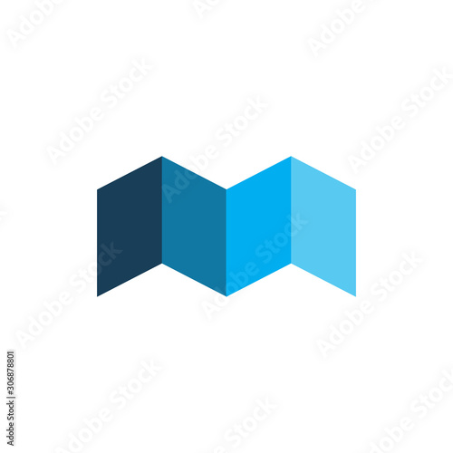 color modern m logo design