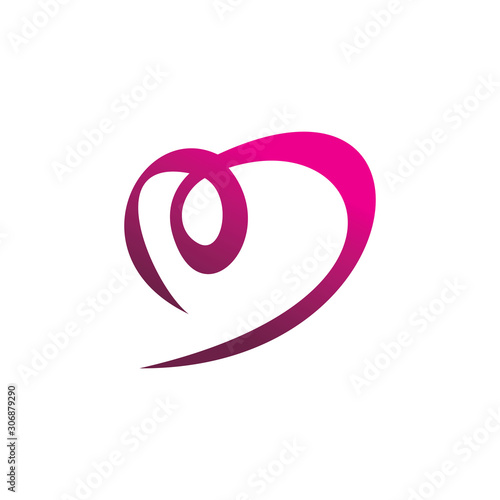 color love m line logo design