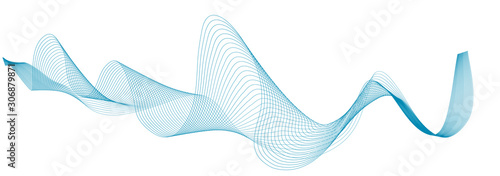 abstract blue wave lines on white background